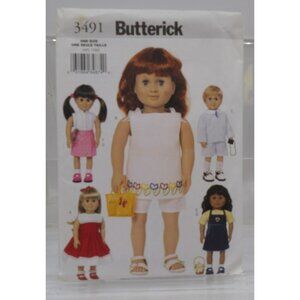 Butterick 3491 18" Doll Clothes Sewing Pattern